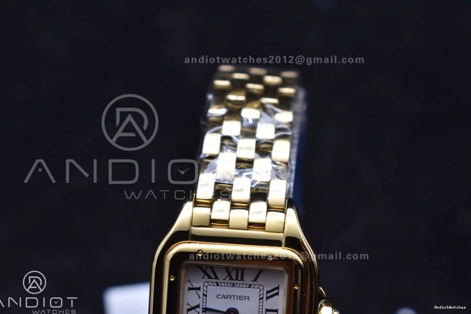 Full 1000 Best Full YG On Edition White YG Quartz BVF Bracelet Panthère Compact 1:1 22mm Ronda Dial 0417